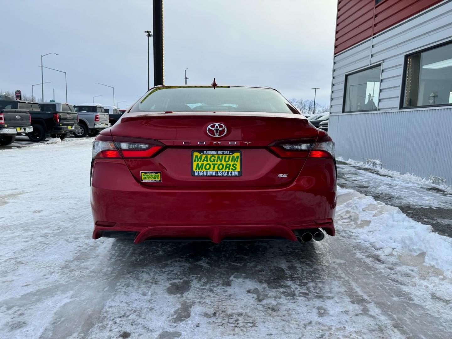 2021 Red /Black Toyota Camry SE (4T1G11AK4MU) with an 2.5L 4-Cylinder engine, located at 1960 Industrial Drive, Wasilla, 99654, (907) 274-2277, 61.573475, -149.400146 - Photo#4